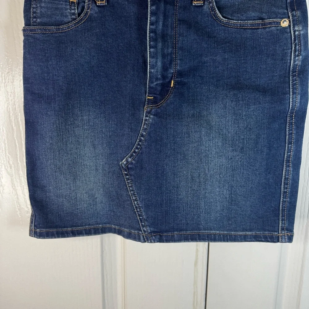 We The Free Dark Blue Denim Mini Skirt